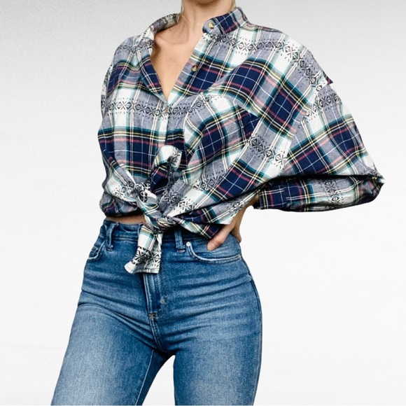 VINTAGE | 1980’s Gitano Plaid Embroidered Preppy Plus Size Button Down Shirt - Picture 7 of 14